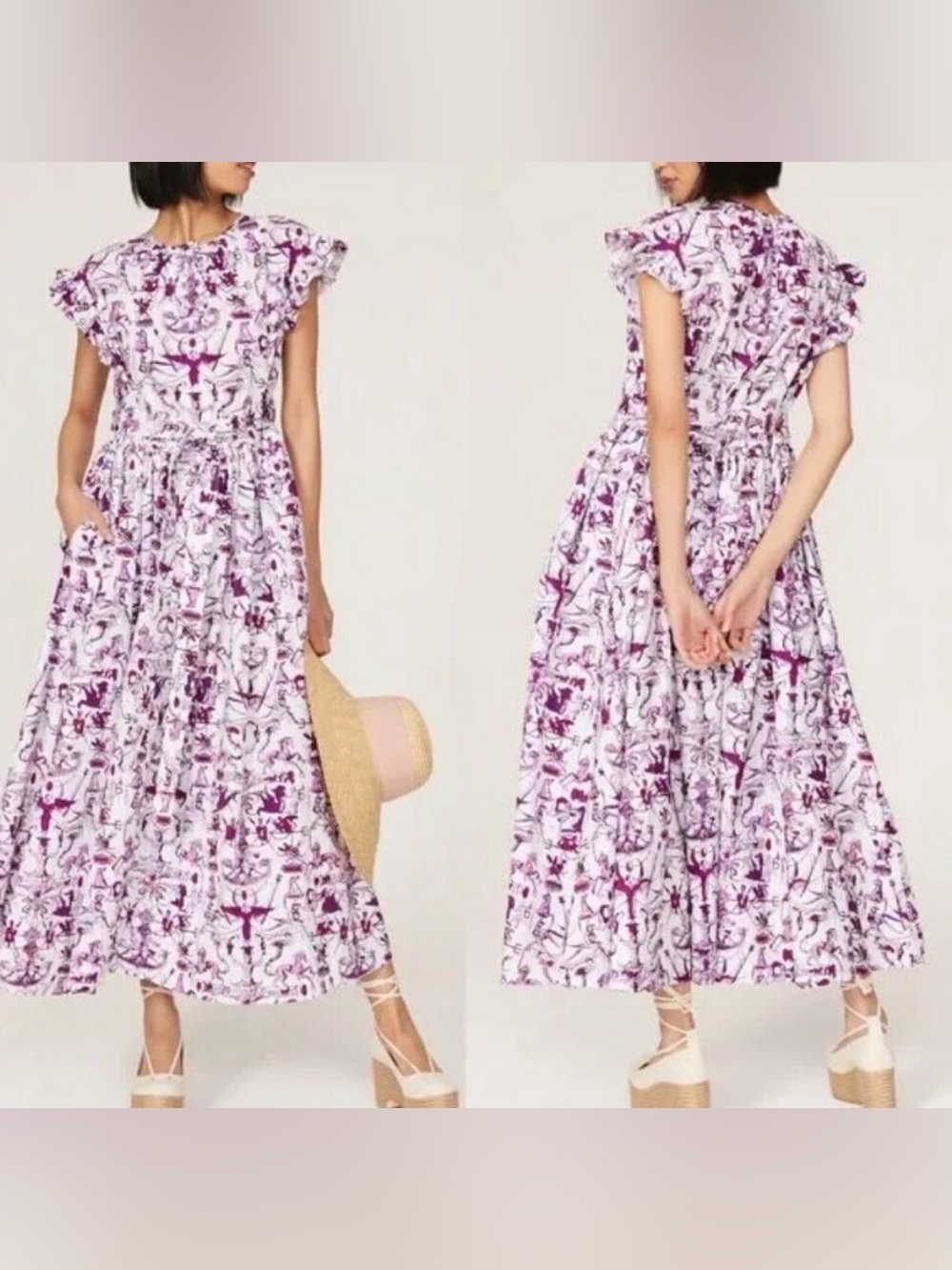 PATOU Voluminous maxi dress in Stories And Tales Print Size 8/10